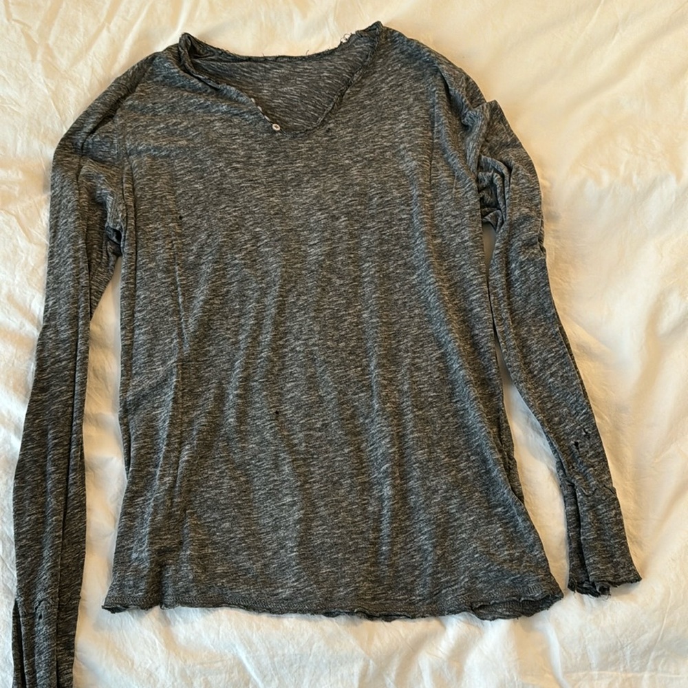 Zadig and Voltaire distressed grey shirt. Small. Vintage